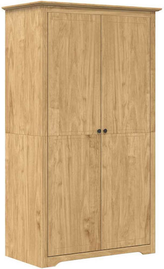 Δίφυλλη Ντουλάπα 53.5x99x173cm Μέλι Καφέ Δίφυλλη Ντουλάπα 53.5x99x173cm Μέλι Καφέ