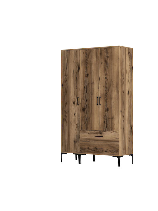 Ντουλάπα Τρεις Πόρτες St Καρυδί 120x47x201cm
