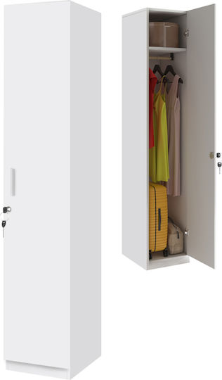 Emeril Μονόφυλλη Ντουλάπα 35x42x180cm Λευκό Emeril Μονόφυλλη Ντουλάπα 35x42x180cm Λευκό
