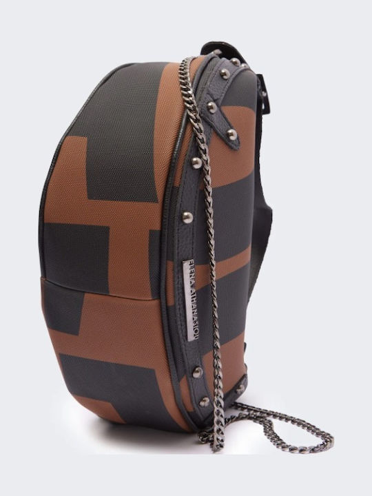 Ea Logo Baguette Fabric Women's Shoulder Bag Brown