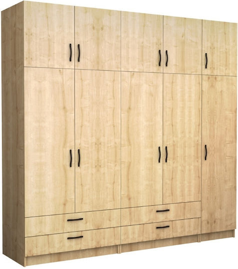 Five Door with Loft Victoria 250x60x240cm Natural Beech