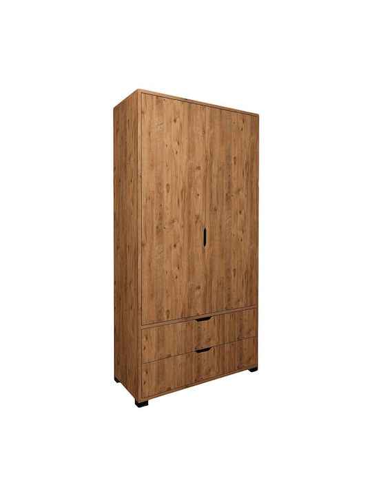 Atlas Δίφυλλη Ντουλάπα Pine 90x45x183cm