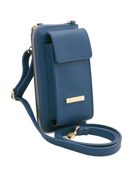 Leather Women's Shoulder Bag Blue