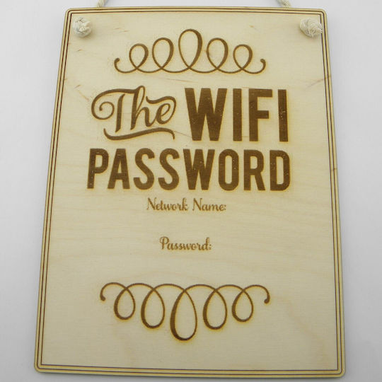 World Wood Ξύλινη Ταμπέλα “ Wifi Password”