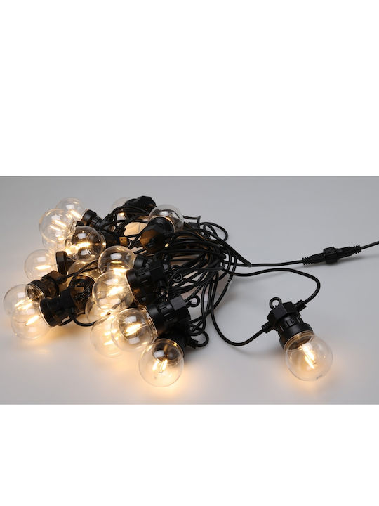Waterproof Garland Lights LED IP44 5m with 20 Warm White Lamps