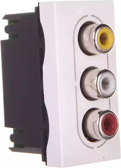 Legrand Mosaic Steckdose RCA 3RCA Video 1 Element -> 3RCA Video 1 Element in Weiß Farbe 078754