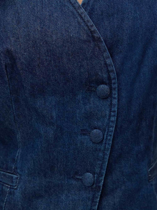 Medium Blue Denim Women's Vest