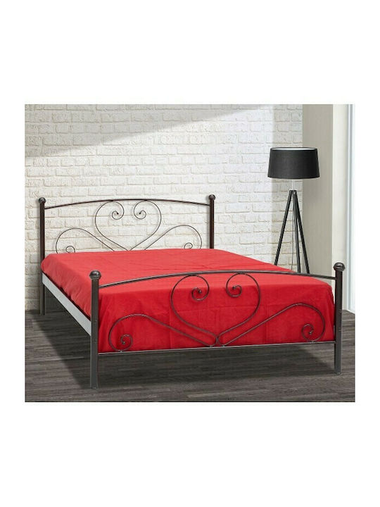 Kalimnos Pat Semi-dublu Metalic Cupru Pentru Saltea 110x190cm
