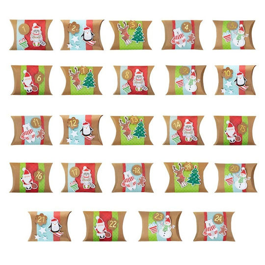 Advent Calendar Christmas Pillows DIY Χάρτινο