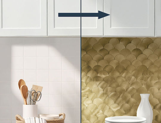 Decorative Wall Sticker Tiles 4 Pieces 25x25cm Douceur d'Intérieur