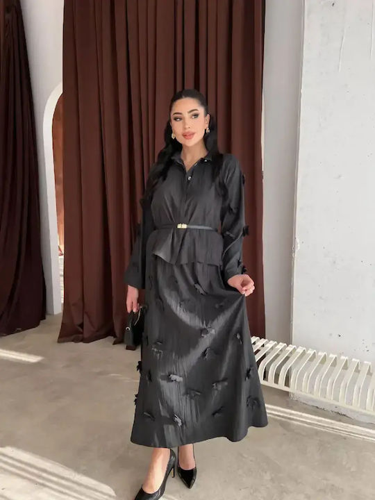 Damenröcke Maxi Blumen Schwarz Set