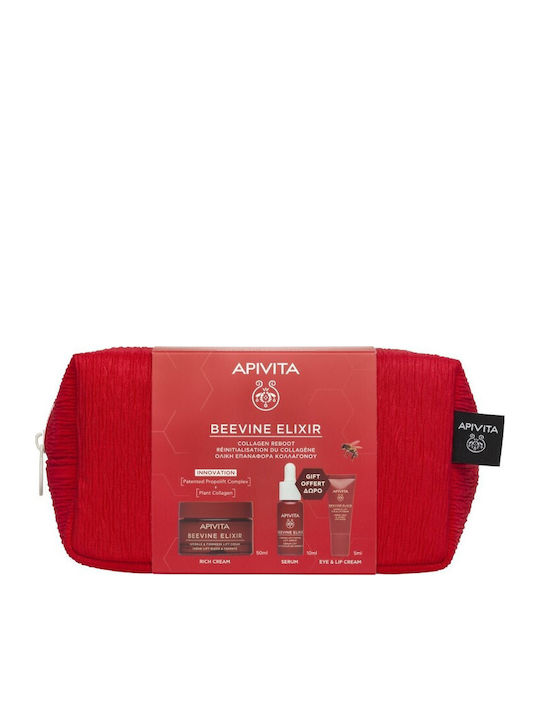 Apivita Beevine Elixir Routine Skin Care Set for Anti-ageing, Moisturizing & Brightening 3pcs