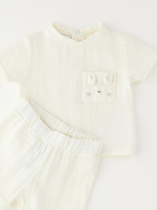 Kids Set with Shorts Summer 2 Pieces Cream
