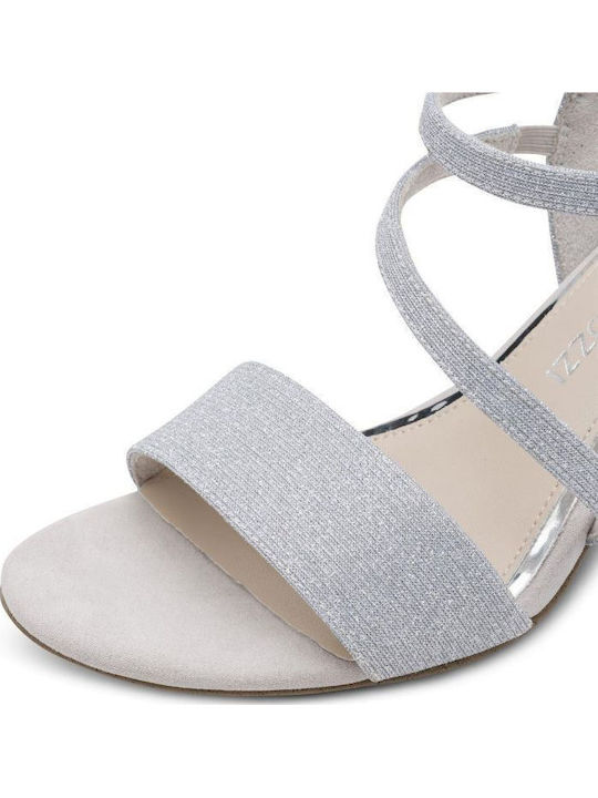 Damen Sandalen Anatomisch mit Strass Silber