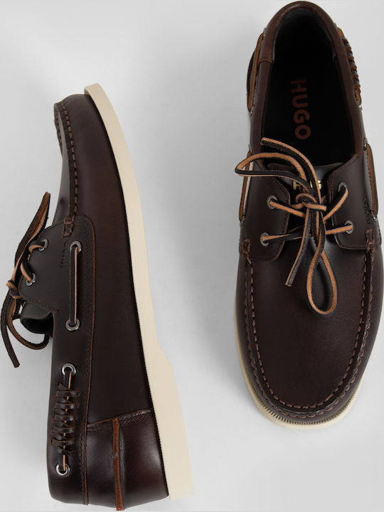 Δερμάτινα Ανδρικά Boat Shoes σε Καφέ Χρώμα