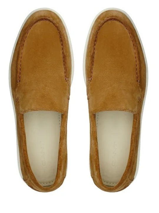 Boery Suede Ανδρικά Μοκασίνια σε Καφέ Χρώμα