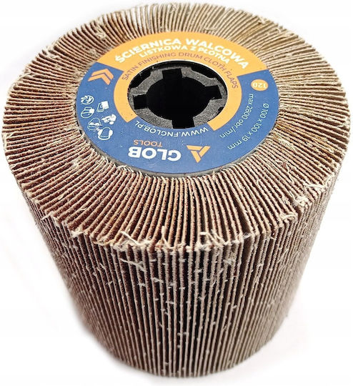 Glob Cylindrical Flap Grinding Wheel Glob Tools Cloth 100x100x19mm Satin Finisher