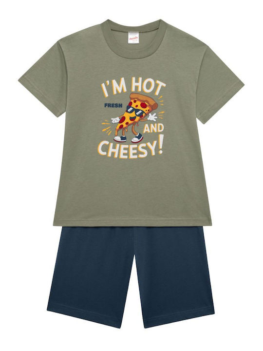 Minerva Kids Nightwear Summer Khaki Hot & Cheesy