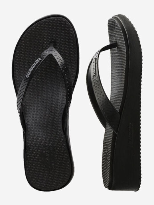 High Platform II Flip Flops With Platform In Black Colour