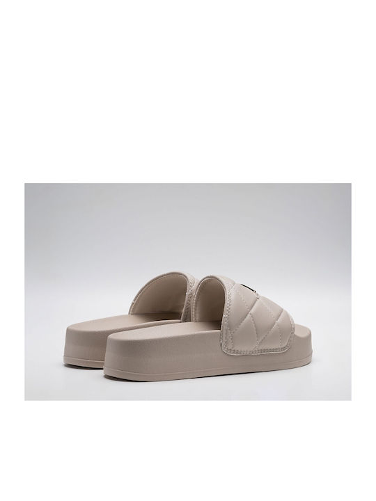 Lotty Slides in Beige Colour