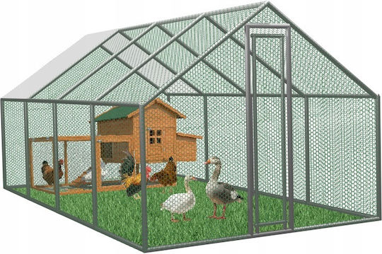 Cușcă Volieră Pentru Păsări Din Plasă De Oțel Galvanizat 600x300x195cm