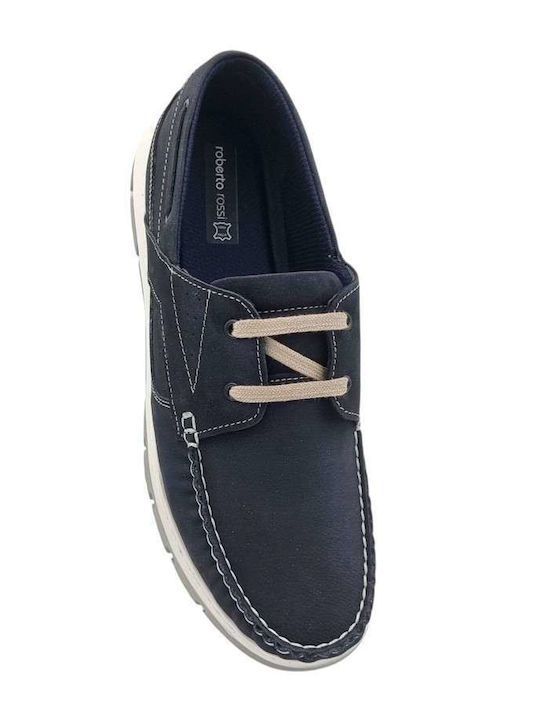 Leder Herren Mokassins in Blau Farbe