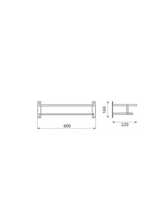 Conset Double Wall-Mounted Bathroom Shelf Unit with Screws Silver
