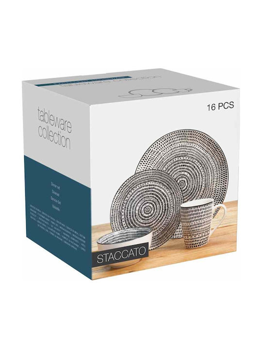 Excellent Houseware Бял Порцелан Сервизи за хранене 16бр