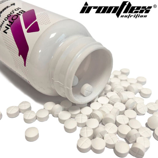 Ironflex Nutrition Biotin Βιταμίνη για τα Μαλλιά, τo Δέρμα & τα Νύχια 10mg 120 ταμπλέτες