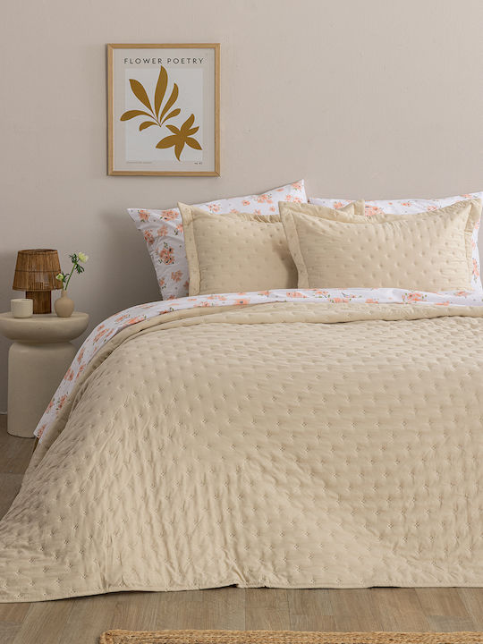 Palamaiki Σετ Κουβερλί Μονό Microfiber Beige 160x240cm