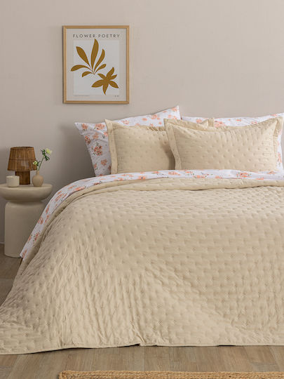 Palamaiki Single Microfiber Coverlet Set Beige 160x240cm
