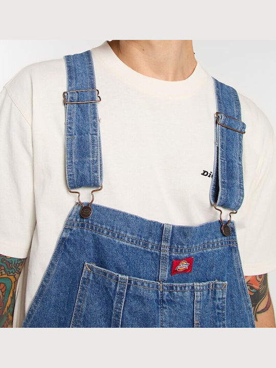 Classic Men's Denim Overalls with Loose Fit Blue