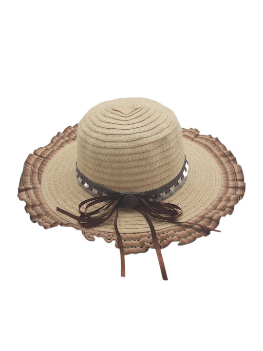 Brims and Trims Γυναικείο Ψάθινο Καπέλο Μπεζ