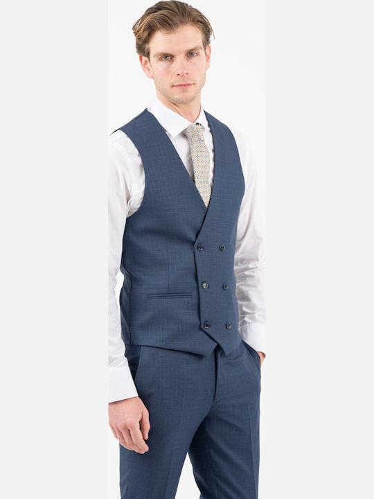 Men's Suit with Vest Blue