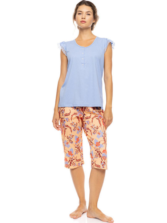 Pink Label Καλοκαιρινό Γυναικείο Σετ Πιτζάμας Tropical Flower Pink Label Καλοκαιρινό Γυναικείο Σετ Πιτζάμας Tropical Flower