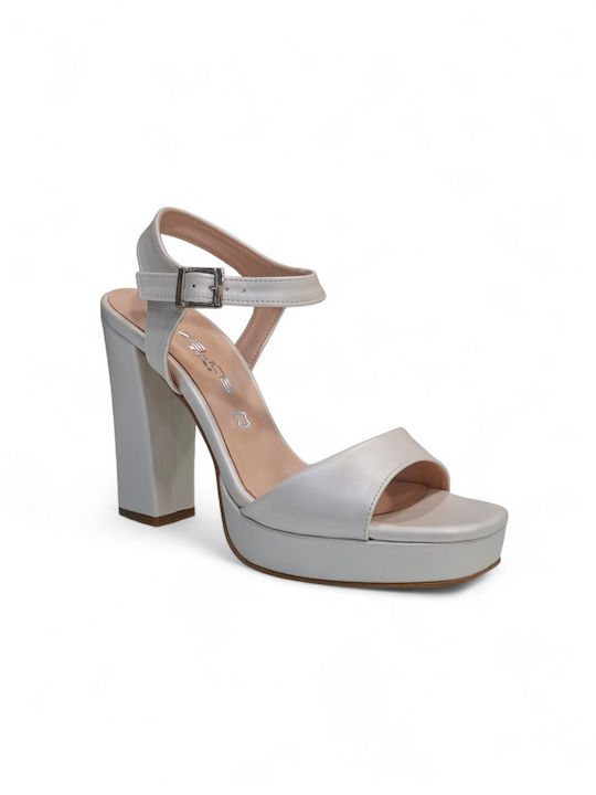 Sandale Elegante Damă Gri Din Piele