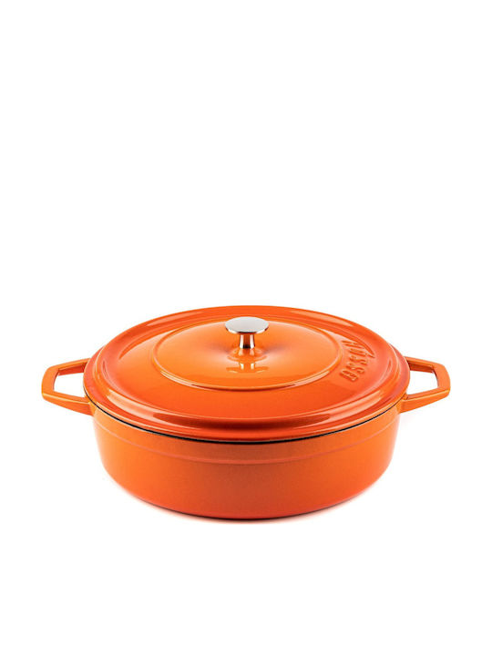 Hosse Deep Cast Iron Pot 3.15lt 26cm Orange