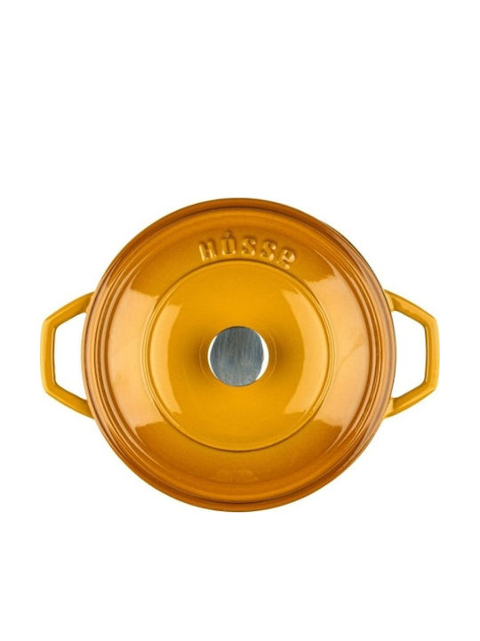 Hosse Deep Cast Iron Pot 4.4l 24cm Yellow