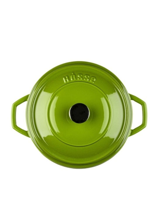 Hosse Deep Cast Iron Pot 0.765lt / 12cm Green