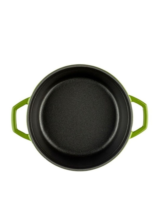 Hosse Deep Cast Iron Pot 0.765lt / 12cm Green