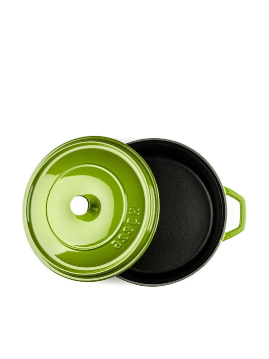 Hosse Deep Cast Iron Pot 3.15lt / 26cm Green