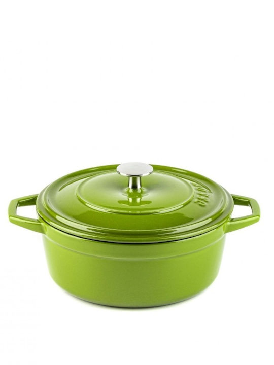 Hosse Deep Cast Iron Pot 4.4l 24cm Green