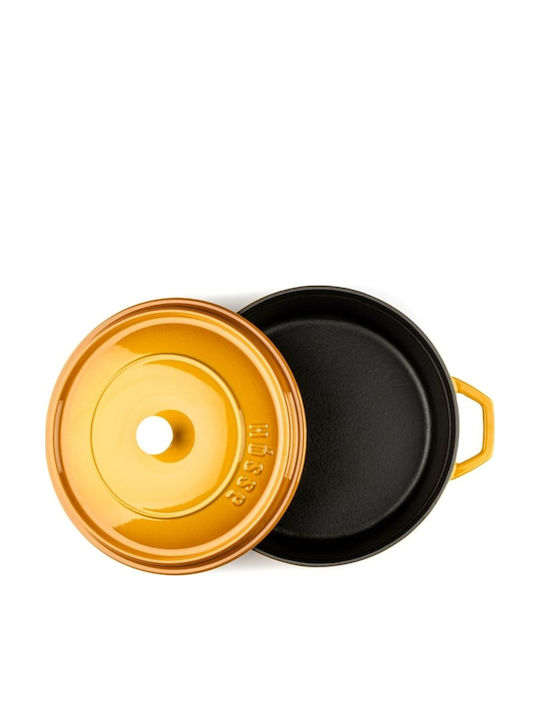 Hosse Deep Cast Iron Pot 3.4lt 28cm Yellow