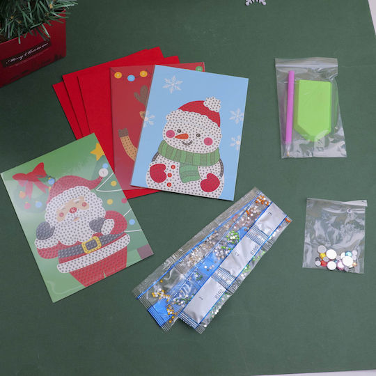 Diy Christmas Series Painting Rhinestones Pattern Reindeer Card Postage Envelope