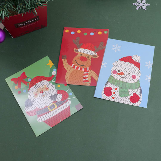 Diy Christmas Series Painting Rhinestones Pattern Reindeer Card Postage Envelope