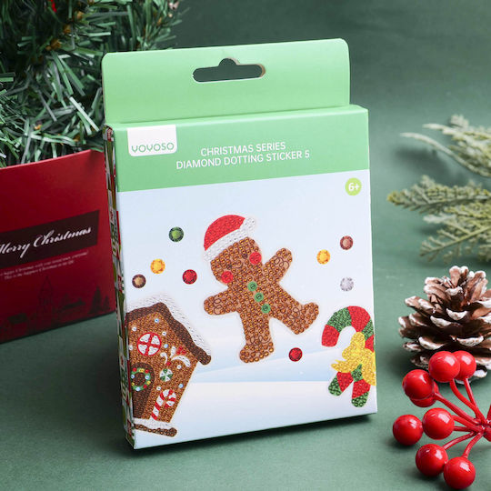 Diy Christmas Series Stickers with Rhinestones Cookie Bear