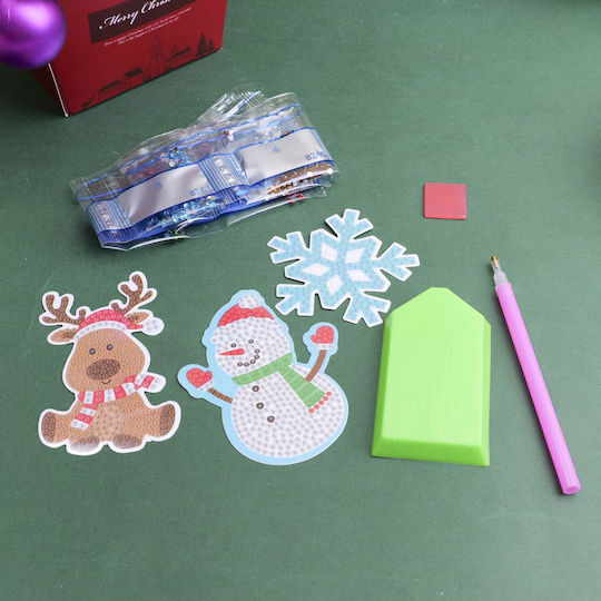 Diy Christmas Series Snowman Stickers with Rhinestones