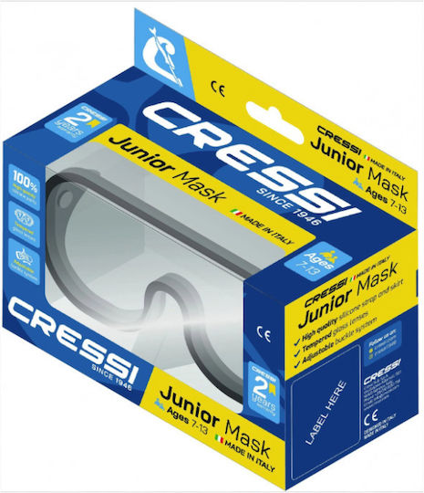 CressiSub Marea Junior Mască De Scufundare Din Silicon Pentru Copii Albastră