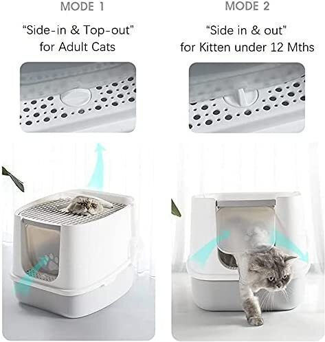 Animal Cat Toilet Closed with Sieve Gray L45 x W40cm