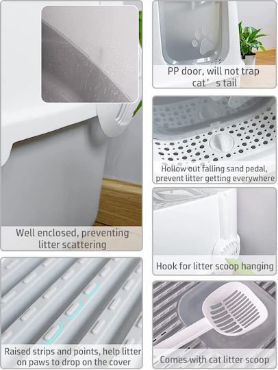 Animal Cat Toilet Closed with Sieve Gray L45 x W40cm